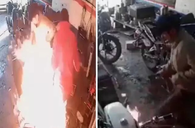 Yangına su yerine yanıcı madde döktüler, alevlerin arasında kaldılar