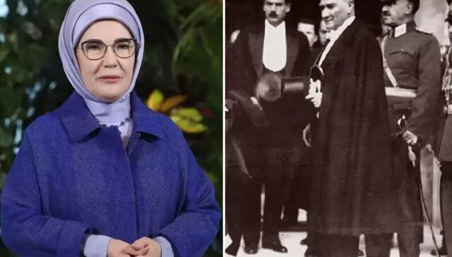 Emine Erdoğan, Mustafa Kemal Atatürk’ü andı; herkes kullandığı kelimenin anlamını aratıyor