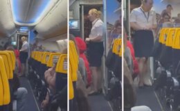 Erkek kabin memuru etek ve topuklu ayakkabı ile çalıştı