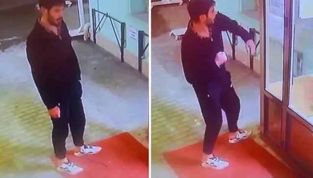 Akılalmaz görüntü! Durup dururken cami kapısına saldırdı