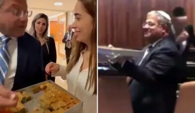 Filistinli esirlere yönelik idam yasa tasarısı onaylanınca tatlı dağıttı