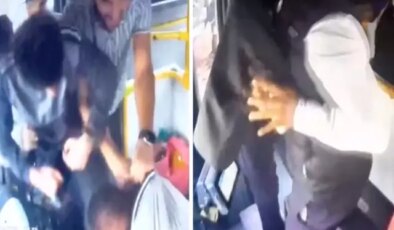 Yolcu ile tartışan halk otobüsü şoförüne meydan dayağı