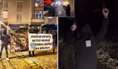 Görüntüler dehşet verici! Türkiye’ye korku salan çete liderinin doğum günü sokakta silahlarla kutlandı