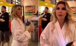 Gülben Ergen ABD’de bornozuyla hamburgerciye gitti