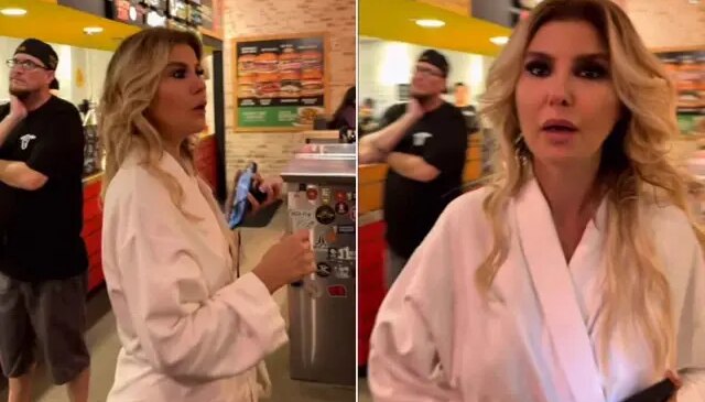 Gülben Ergen ABD’de bornozuyla hamburgerciye gitti