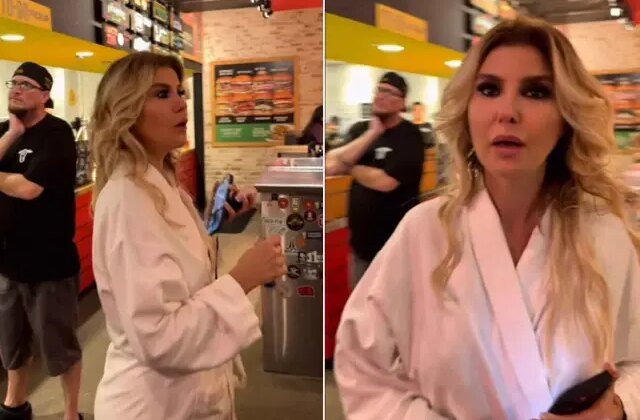 Gülben Ergen ABD’de bornozuyla hamburgerciye gitti