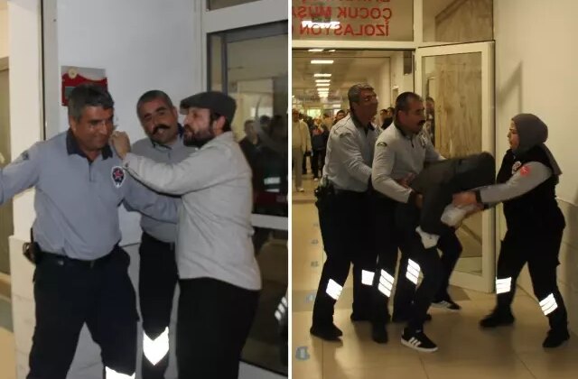 Hasta ve yakınları kendini rolüne kaptırdı, tatbikatta ortalık karıştı