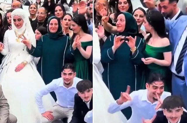 Herkesin bozkurt işareti yaptığı düğüne damga vuran anne: Kızı müdahale etti