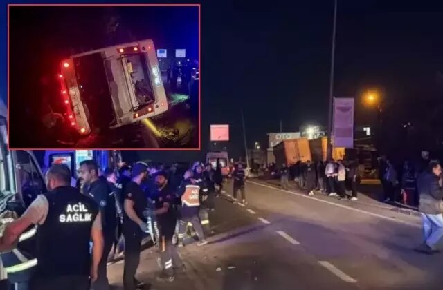 İşçi servisi ile otomobil çarpıştı! 8 yaralı var