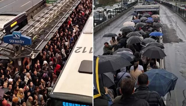 İstanbullular sabah kaosa uyandı! Metrobüs hattı tamamen durdu