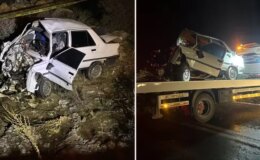 Kahramanmaraş’ta devrilen otomobilin sürücüsü ile eşi öldü