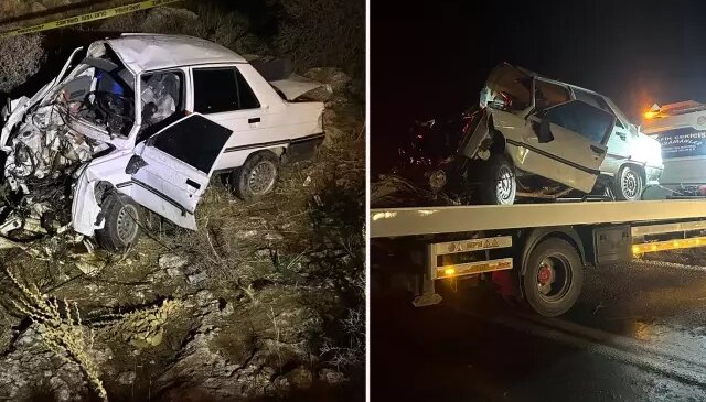 Kahramanmaraş’ta devrilen otomobilin sürücüsü ile eşi öldü