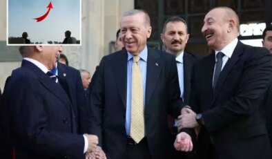 Karabağ Zaferi’nin yıl dönümünde tarihi görüntüler! Erdoğan ve Aliyev’i Türk F-16’larını böyle izledi