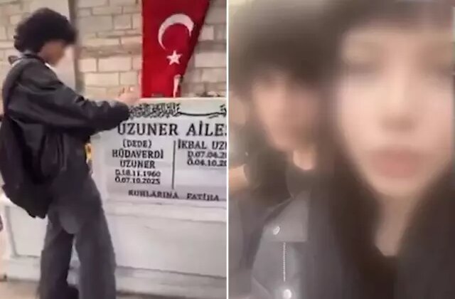 Katledilen İkbal Uzuner’in mezarı başında infial yaratan görüntüler