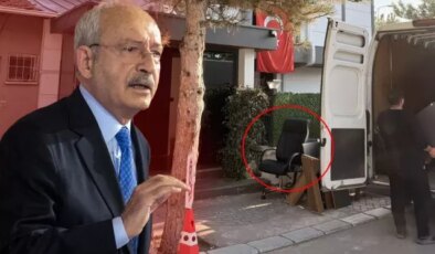 Kılıçdaroğlu’nun ofisi boşaltılırken arkadan duyulan ses olay oldu