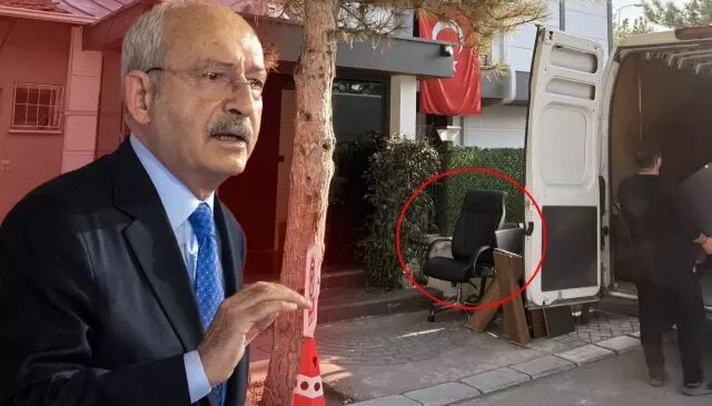 Kılıçdaroğlu’nun ofisi boşaltılırken arkadan duyulan ses olay oldu