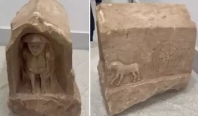 Roma dönemine ait mezar steli ele geçirildi! Değeri dudak uçuklattı