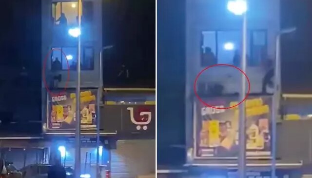 Komşusunu dövüp camdan attı