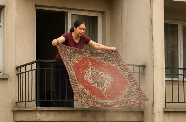 Komşusunun balkonuna halı silkeleyen sanığa hapis cezası