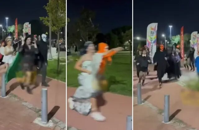 Kostümünü giyen parkta koştu, kimse ne olduğunu anlamadı