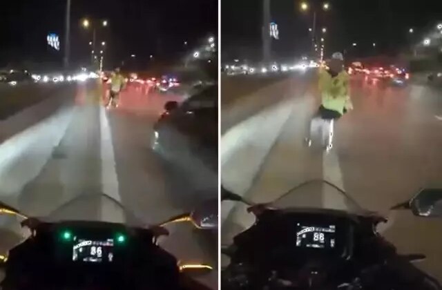 Maltepe’de motosikletin çarptığı trafik polisi yaralandı: Kaza anı kamerada
