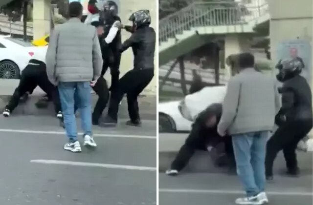 Motorcular birbirine girdi! Tekmeler ve yumruklar havada uçuştu