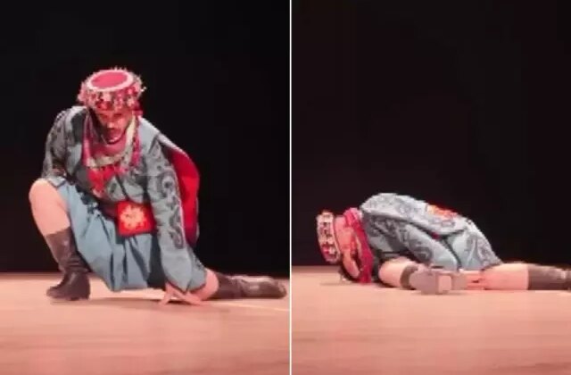 Zeybek oynayan dansçı bir anda yere yığıldı