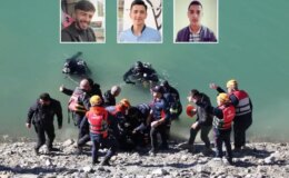 Otomobilin baraj gölüne uçtuğu kazanın görüntüleri ortaya çıktı