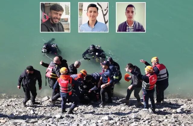 Otomobilin baraj gölüne uçtuğu kazanın görüntüleri ortaya çıktı