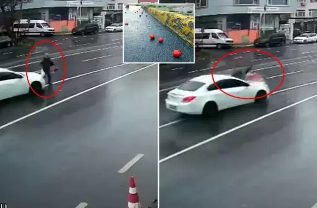 Otomobilin çarptığı yaşlı adam havada takla atıp 24 metre savruldu