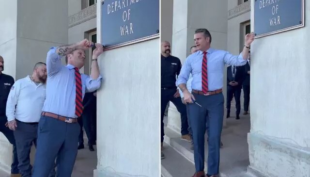 Pentagon’da 68 yıl sonra bir ilk! Tabelalar “Savaş Bakanlığı” yazılı levhalarla değiştirildi