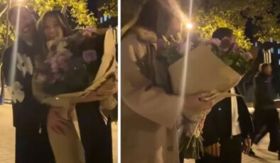 Romantik bir an yaşamak isterken arkalarından geçen isme bakın