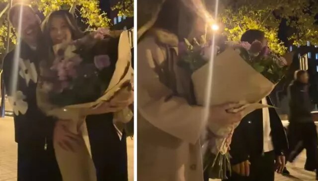 Romantik bir an yaşamak isterken arkalarından geçen isme bakın