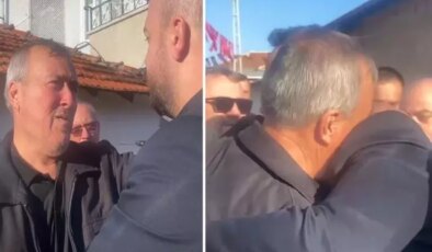 Şehit babası MHP’li başkana sarılıp “Beni Devlet Bahçeli’ye götürün” dedi