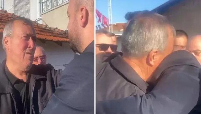 Şehit babası MHP’li başkana sarılıp “Beni Devlet Bahçeli’ye götürün” dedi