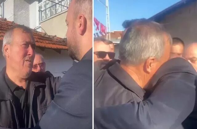 Şehit babası MHP’li başkana sarılıp “Beni Devlet Bahçeli’ye götürün” dedi