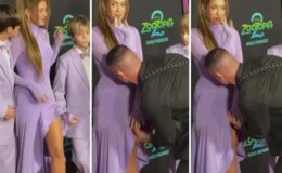 Shakira’ya kırmızı halıda şok! Bir anda gelip eteğine yapıştı