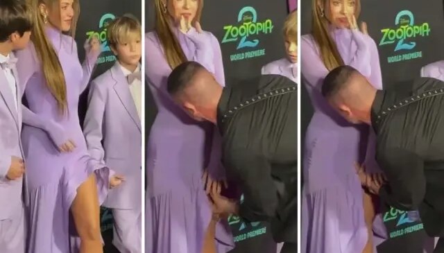 Shakira’ya kırmızı halıda şok! Bir anda gelip eteğine yapıştı