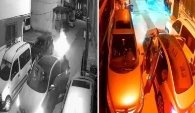 Sokak ortasında havai fişek terörü! O anlar kameralarda