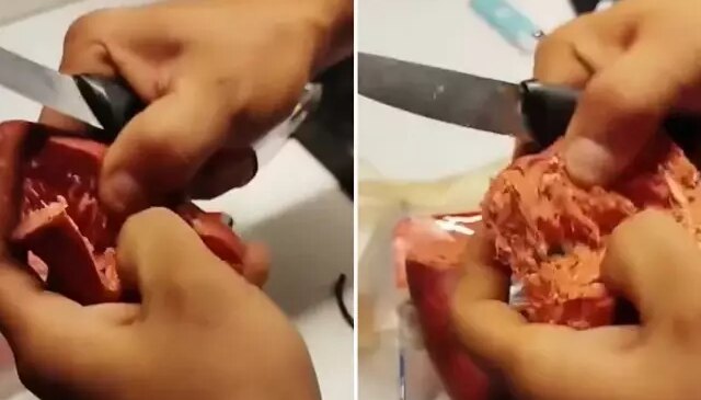 Sucuğun içinden çıkan cisim, ağızları açık bıraktı