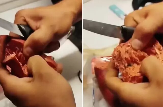 Sucuğun içinden çıkan cisim, ağızları açık bıraktı