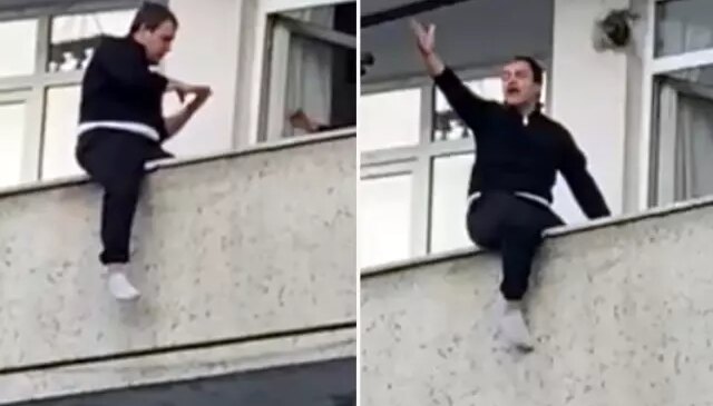 Sultangazi’de balkondan atlamak isteyen genç yürekleri ağza getirdi