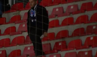 Süper Lig’de ilginç an: Takımını tribünde tek başına destekledi