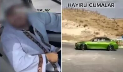 Takke ve cübbe giyip drift atan şahsa ceza yağdı