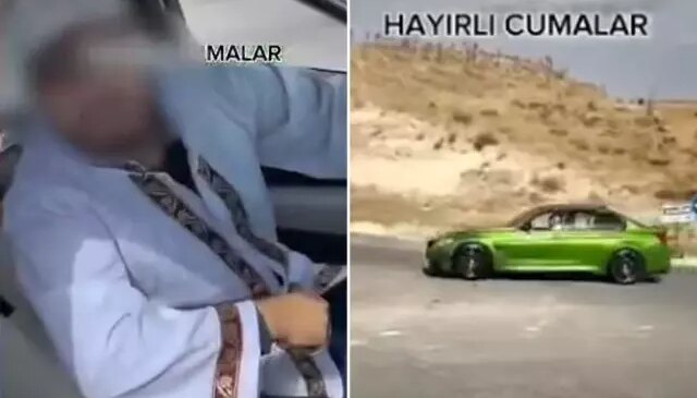 Takke ve cübbe giyip drift atan şahsa ceza yağdı
