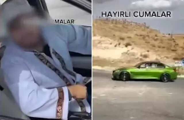 Takke ve cübbe giyip drift atan şahsa ceza yağdı