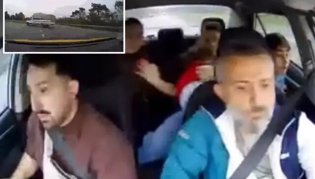 Taksi şoförünün manevra yapıp kazayı önlediği anlar araç içi kamerasına yansıdı