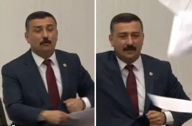 TBMM’de Fatih Altaylı protestosu! Elindeki kağıtları fırlattı