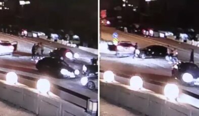 Trafikteki kavgayı ayırmak istedi, pişman oldu! O anlar kameralarda