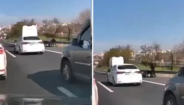 Trafikte dehşet! Tartıştığı motosikletliyi öldürmeye kalktı